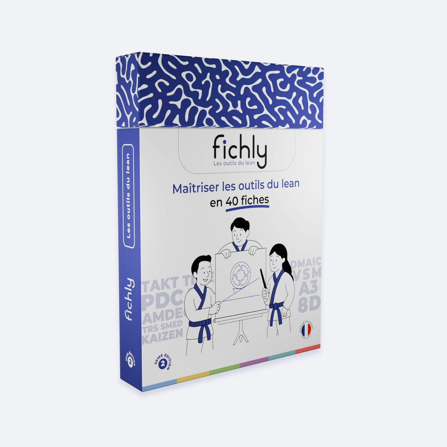 Pack Lean offert : deck de 40 fiches outils + mini-decks VSM, résolution de problèmes, 5S